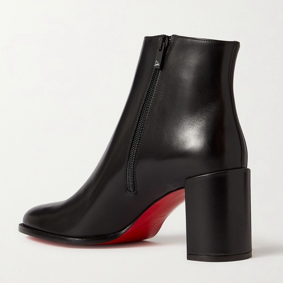 NWOB Christian Louboutin Adoxa 70 Leather Ankle Boots Booties in Black - Picture 2 of 10